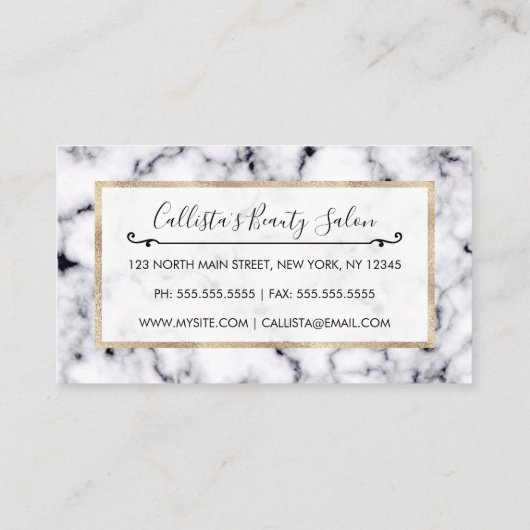 Modernes Schwarz-weißes Designer-Marmormuster Terminkarte (Rückseite)