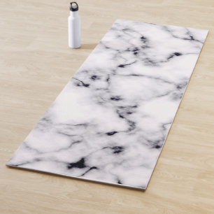 Modernes Schwarz-weißes Designer-Marmormuster Yogamatte