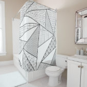 Modernes Schwarz-weißes Dreieck Geometrisches Must Duschvorhang (Beispiel)