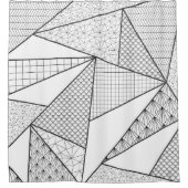 Modernes Schwarz-weißes Dreieck Geometrisches Must Duschvorhang (Vorderseite)