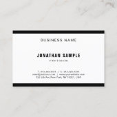 Modernes Schwarz-weißes einfacher Entwurf Visitenkarte (Rückseite)