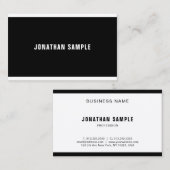 Modernes Schwarz-weißes einfacher Entwurf Visitenkarte (Vorne/Hinten)