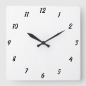 Modernes Schwarz-weißes, elegantes Farbgeschenk 20 Quadratische Wanduhr (Vorderseite)