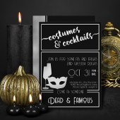 Modernes Schwarz-weißes elegantes Halloween-Party Einladung