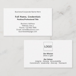 Modernes Schwarz-weißes Firmenlogo für Unternehmen Visitenkarte