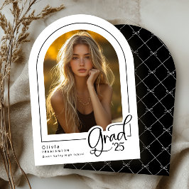 Modernes Schwarz-weißes Foto 2025 Grad Ankündigung