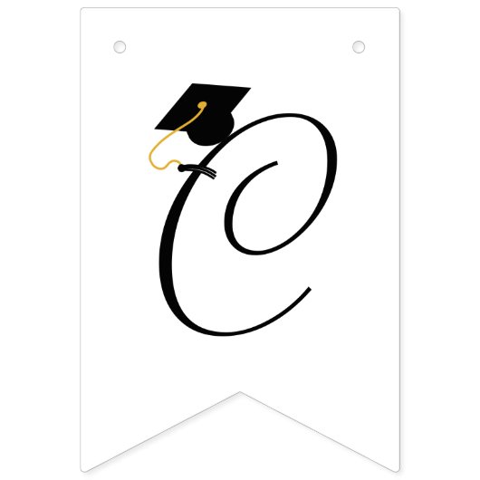 Modernes Schwarz-weißes Foto Abschluss Banner (Zweite Fahne)