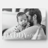 Modernes Schwarz-weißes Foto Daddy & Baby Name Fotoplatte (Vorderseite)