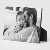 Modernes Schwarz-weißes Foto Daddy & Baby Name Fotoplatte (Seite)