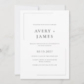 Modernes Schwarz-weißes Foto Einfach Hochzeitsreis Einladung (Vorderseite)