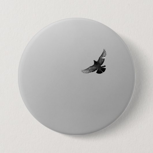 Modernes, Schwarz-weißes Foto für Vogeltauben Button (Vorderseite)