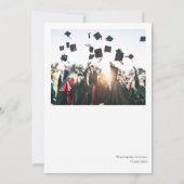 Modernes Schwarz-weißes Foto Party Abschluss Einladung (Rückseite)