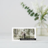 Modernes Schwarz-weißes Foto Personalisiert Visitenkarte (Stehend Vorderseite)