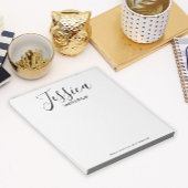 Modernes Schwarz-weißes Full Name Trendy Stylish Notizblock