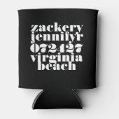 Modernes, Schwarz-weißes Funky Wedding Dosenkühler (Vorderseite)