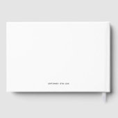 Modernes Schwarz-weißes Gästebuch für Hochzeiten (Rückseite)