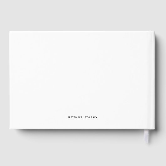 Modernes Schwarz-weißes Gästebuch für Hochzeiten (Rückseite)