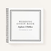 Modernes Schwarz-weißes Gästebuch für Hochzeiten Notizblock (Vorderseite)
