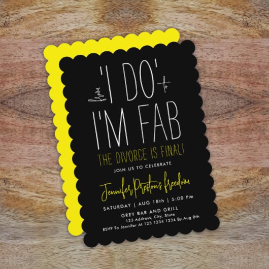 Modernes, Schwarz-weißes, gelbes Party Einladung