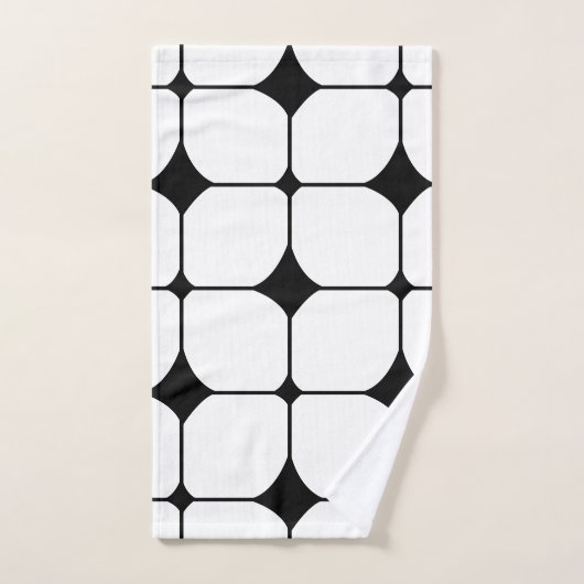 Modernes Schwarz-weißes geometrisches Muster des M Badhandtuch Set (Handtuch)