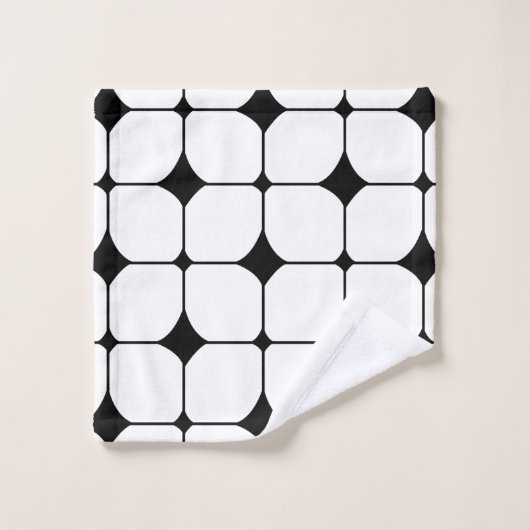 Modernes Schwarz-weißes geometrisches Muster des M Badhandtuch Set (Waschlappen)