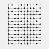 Modernes Schwarz-weißes geometrisches Muster des M Fleecedecke (Vorderseite)