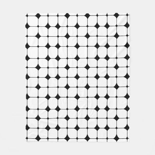 Modernes Schwarz-weißes geometrisches Muster des M Fleecedecke (Vorderseite)
