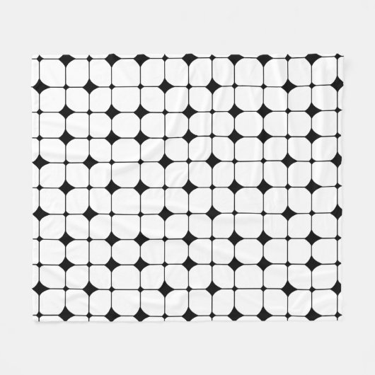 Modernes Schwarz-weißes geometrisches Muster des M Fleecedecke (Vorderseite (Horizontal))