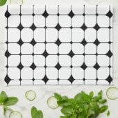 Modernes Schwarz-weißes geometrisches Muster des M Geschirrtuch (Gefaltet)