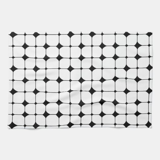 Modernes Schwarz-weißes geometrisches Muster des M Geschirrtuch (Horizontal)