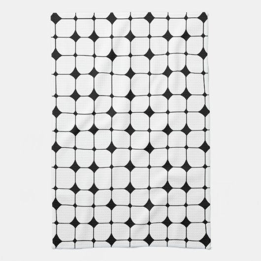 Modernes Schwarz-weißes geometrisches Muster des M Geschirrtuch (Vertikal)