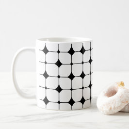 Modernes Schwarz-weißes geometrisches Muster des M Kaffeetasse