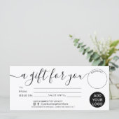 Modernes Schwarz-weißes Geschenk für Ihr Zertifika (Stehend Vorderseite)