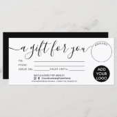 Modernes Schwarz-weißes Geschenk für Ihr Zertifika (Vorne/Hinten)