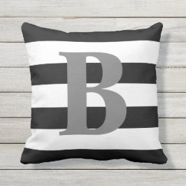 Modernes Schwarz-weißes gestreiftes Kissen