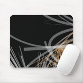 Modernes Schwarz-weißes Gold Abstract Design Mousepad (Mit Mouse)