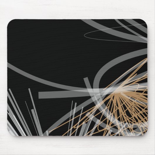 Modernes Schwarz-weißes Gold Abstract Design Mousepad (Vorne)