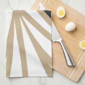 Modernes Schwarz-weißes Gold Abstrakt Geschirrtuch (Viertel Falte)