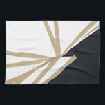 Modernes Schwarz-weißes Gold Abstrakt Geschirrtuch<br><div class="desc">Fügen Sie Ihrer Küche eine Touch Eleganz hinzu mit diesem modernen Schwarz-weißen Abstrakten Küchentuch aus Gold. Das einzigartige abstrakte Design in den Farben Schwarz,  Weiß und Gold ergänzt jedes Küchendekor. Ideal zum Trocknen von Geschirr,  Wischtheken oder sogar als dekorativer Akzent.</div>