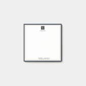 Modernes Schwarz-weißes Gold mit Business-Logo Post-it Klebezettel (Vorderseite)