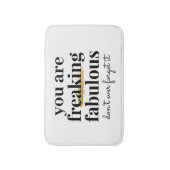 Modernes Schwarz-weißes Goldfick Inspirierend Fabu Badematte (Vorderseite Vertikal)