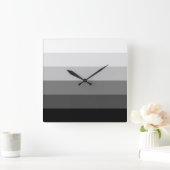 Modernes Schwarz-weißes Graustufenmuster Quadratische Wanduhr (Zuhause)