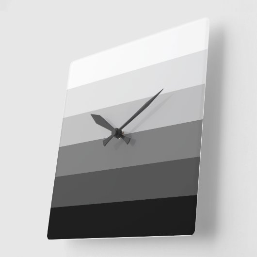 Modernes Schwarz-weißes Graustufenmuster Quadratische Wanduhr (Winkel)