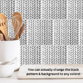 Modernes Schwarz-weißes Herringbone Fliese