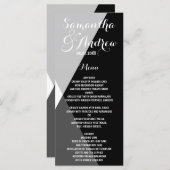 Modernes Schwarz-weißes Hochzeitsmenü Menükarte (Vorne/Hinten)