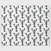 Modernes Schwarz-weißes Hummer-Muster für Wasserfa Geschenkpapier (Flach)