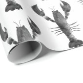 Modernes Schwarz-weißes Hummer-Muster für Wasserfa Geschenkpapier (Rolleneckpunkt)