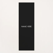 Modernes Schwarz-weißes individuelle Name-Monogram Yogamatte (Vorderseite)