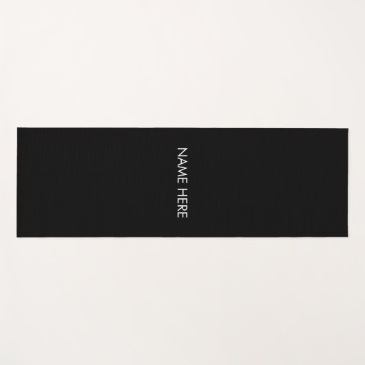 Modernes Schwarz-weißes individuelle Name-Monogram Yogamatte (Vorderseite (Horizontal))