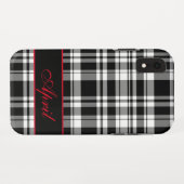 Modernes Schwarz-weißes Kariertes Muster Case-Mate iPhone Hülle (Rückseite (Horizontal))